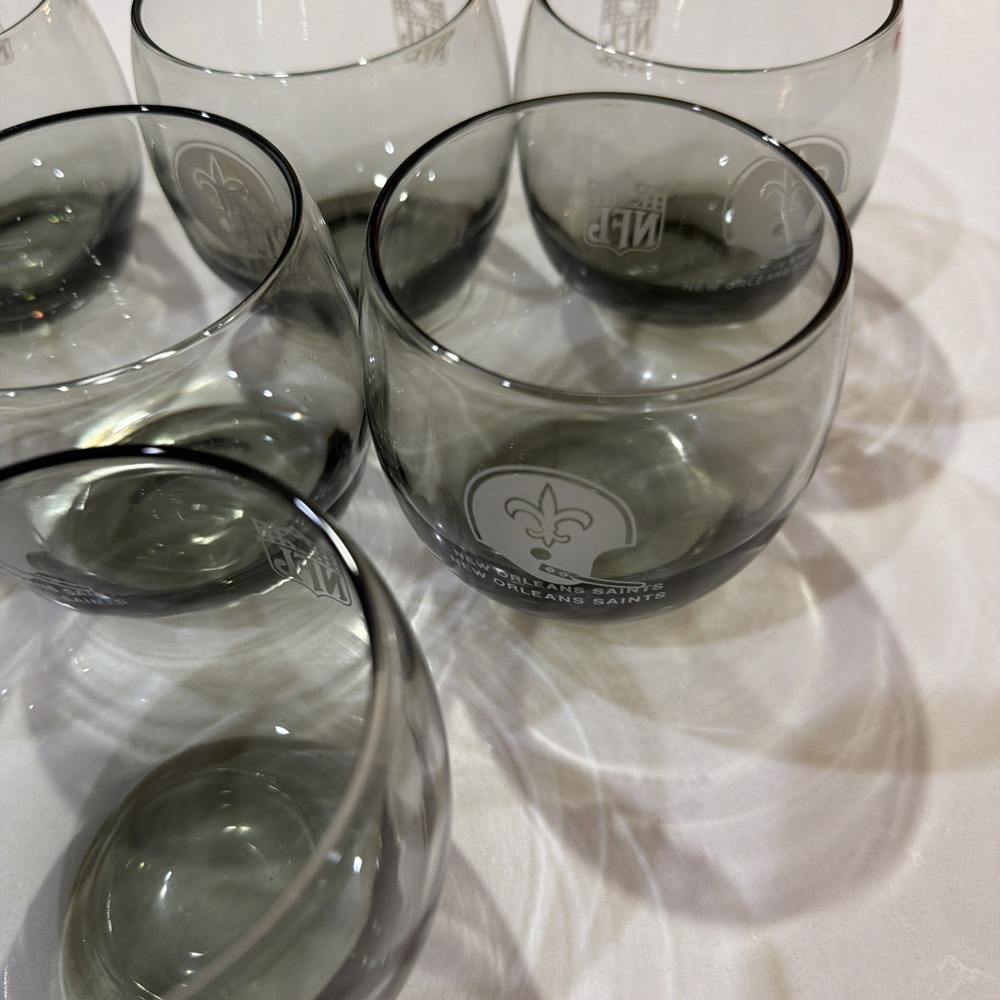 Vintage New Orleans Saints Roly Poly Glasses 7 glasses - Picture 5 of 6